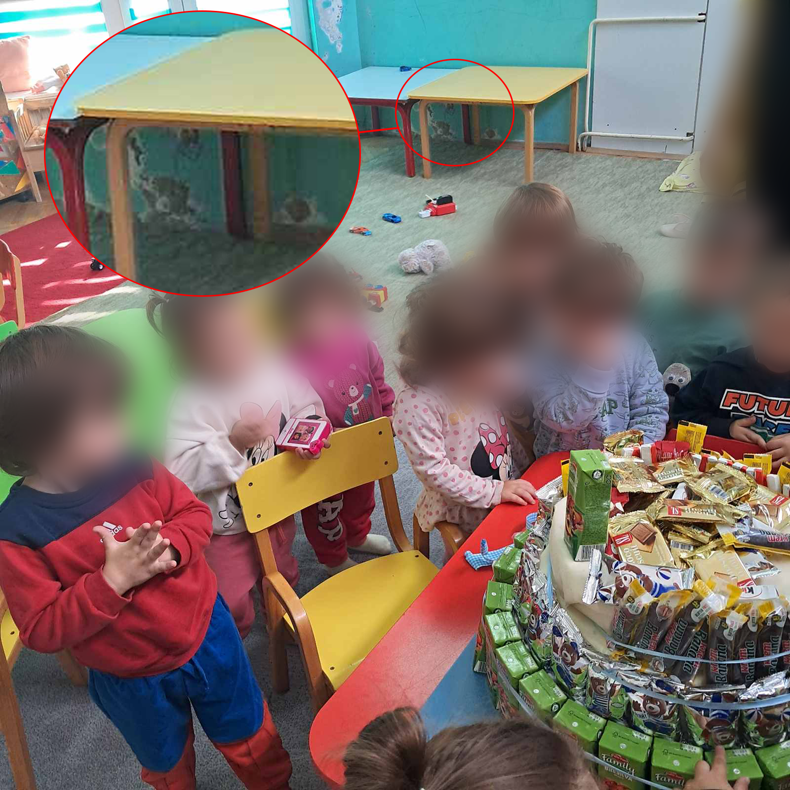 (Фото) Родители: Децата се разболуваат поради влага во градинка во Кисела Вода – Општината демантира дека има проблем